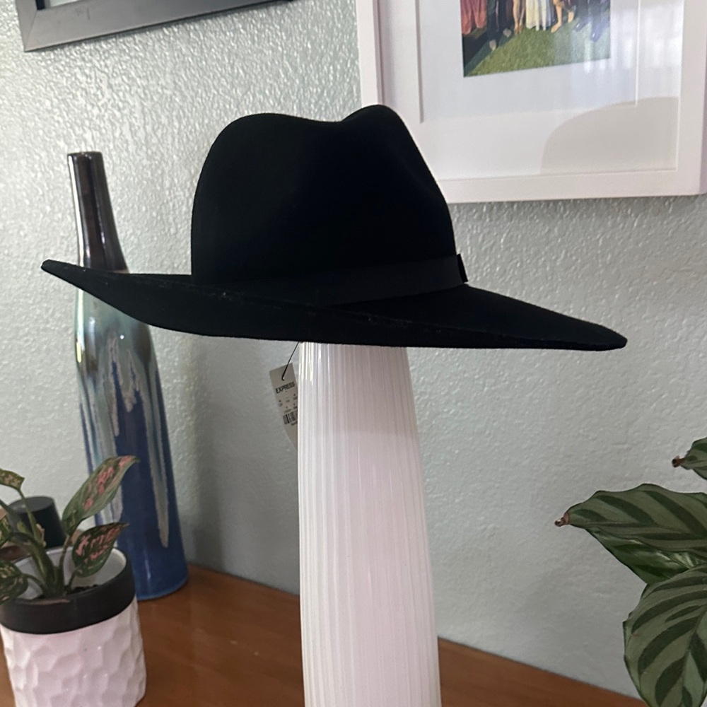 Express Sleek Black Fedora Hat